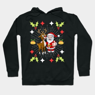 Christmas Sparkle in Christmas Santa and Christmas Reindeer Hoodie